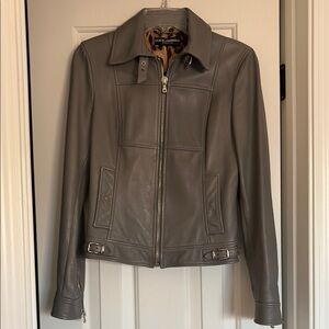 Dolce & Gabbana Taupe Leather Jacket
